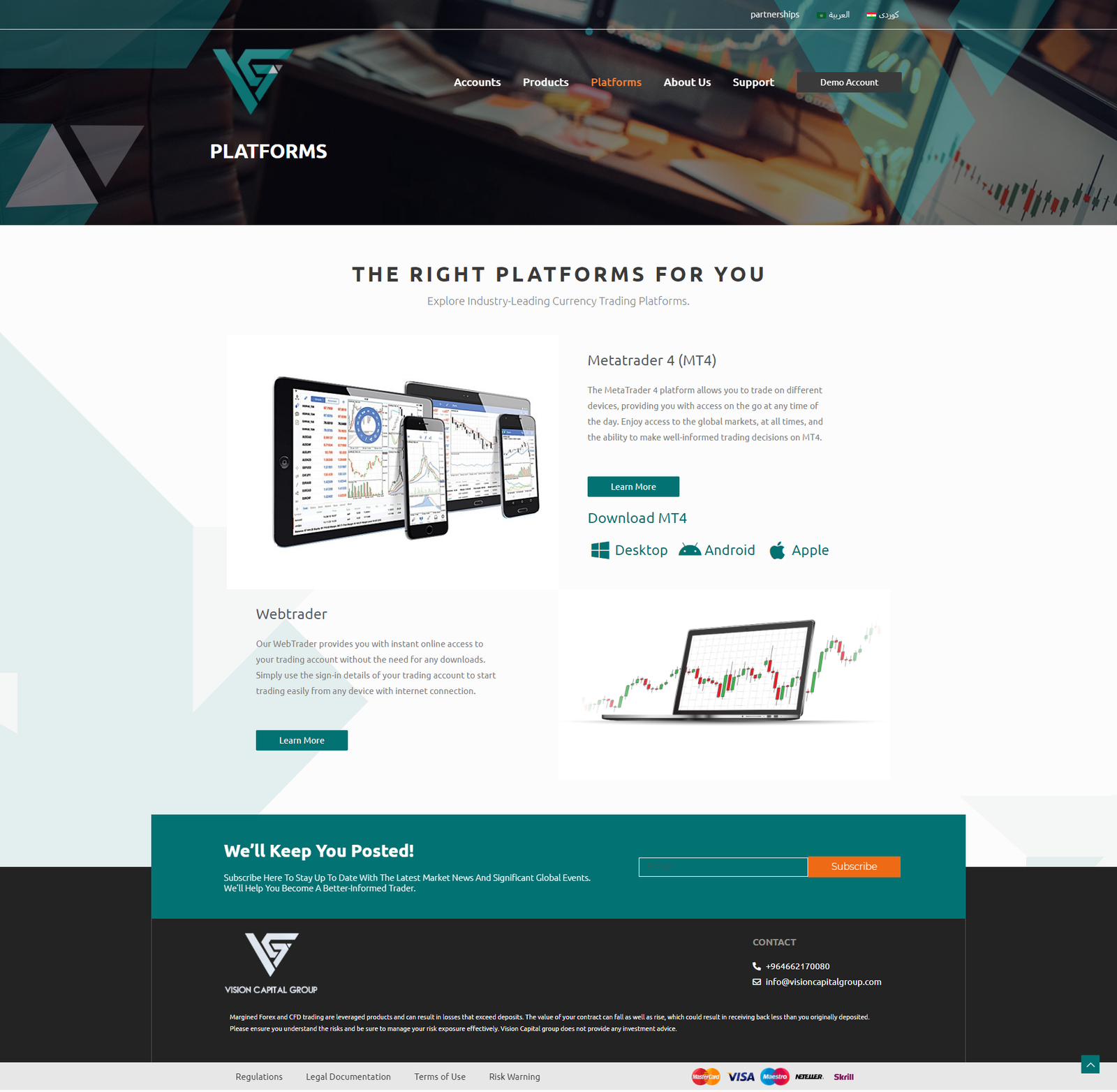 Platforms — MT4 & WebTrader Integration
